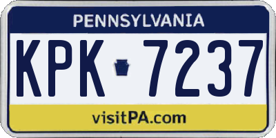 PA license plate KPK7237