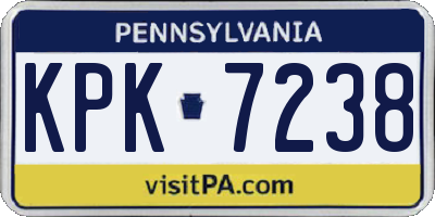 PA license plate KPK7238