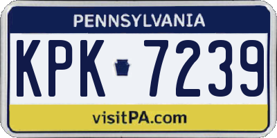 PA license plate KPK7239