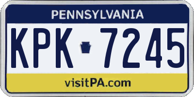 PA license plate KPK7245