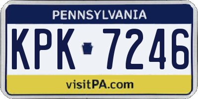 PA license plate KPK7246