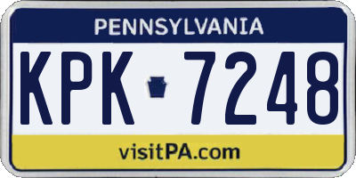 PA license plate KPK7248