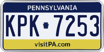 PA license plate KPK7253