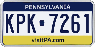 PA license plate KPK7261