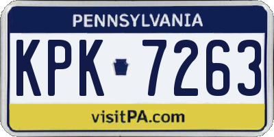 PA license plate KPK7263