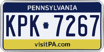 PA license plate KPK7267