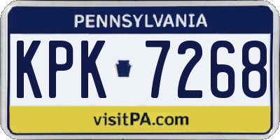 PA license plate KPK7268