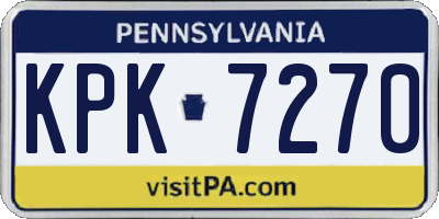 PA license plate KPK7270