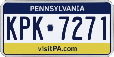 PA license plate KPK7271