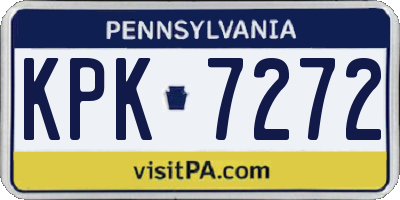 PA license plate KPK7272