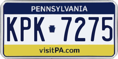 PA license plate KPK7275