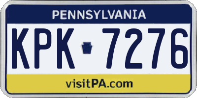 PA license plate KPK7276