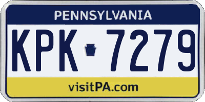 PA license plate KPK7279