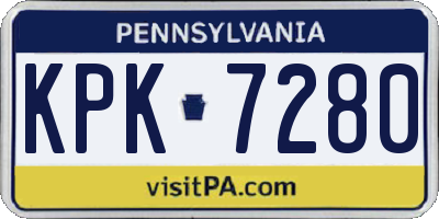 PA license plate KPK7280