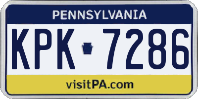 PA license plate KPK7286