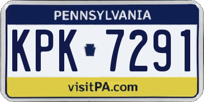 PA license plate KPK7291