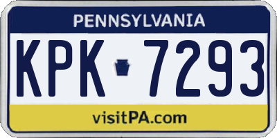 PA license plate KPK7293