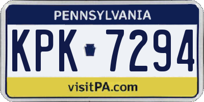 PA license plate KPK7294