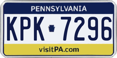 PA license plate KPK7296
