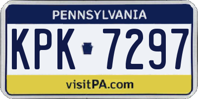 PA license plate KPK7297