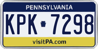 PA license plate KPK7298