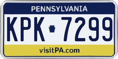 PA license plate KPK7299