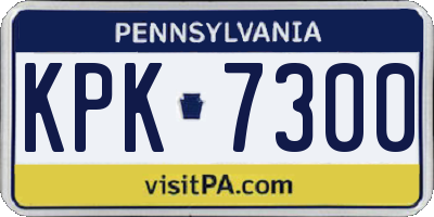 PA license plate KPK7300