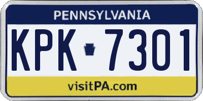 PA license plate KPK7301
