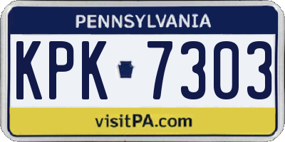 PA license plate KPK7303