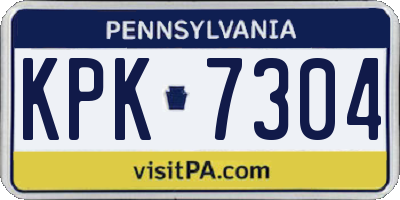 PA license plate KPK7304