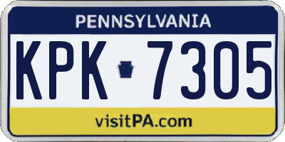 PA license plate KPK7305
