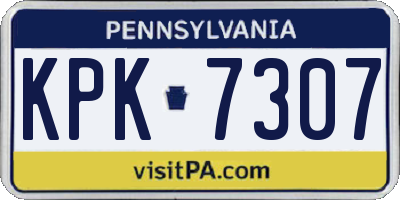 PA license plate KPK7307