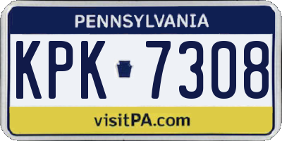 PA license plate KPK7308