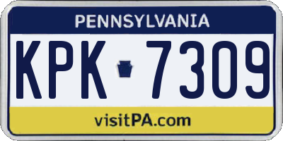 PA license plate KPK7309