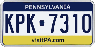 PA license plate KPK7310