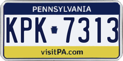 PA license plate KPK7313