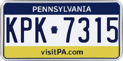 PA license plate KPK7315
