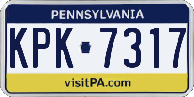 PA license plate KPK7317