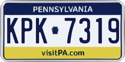 PA license plate KPK7319