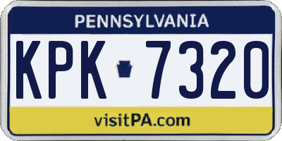 PA license plate KPK7320