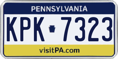 PA license plate KPK7323