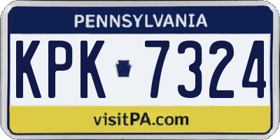 PA license plate KPK7324