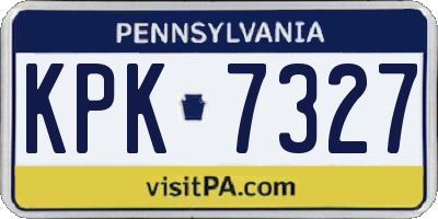 PA license plate KPK7327