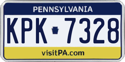 PA license plate KPK7328