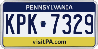 PA license plate KPK7329