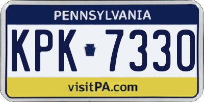 PA license plate KPK7330