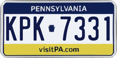 PA license plate KPK7331