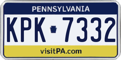 PA license plate KPK7332