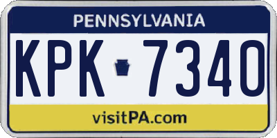 PA license plate KPK7340