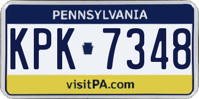 PA license plate KPK7348